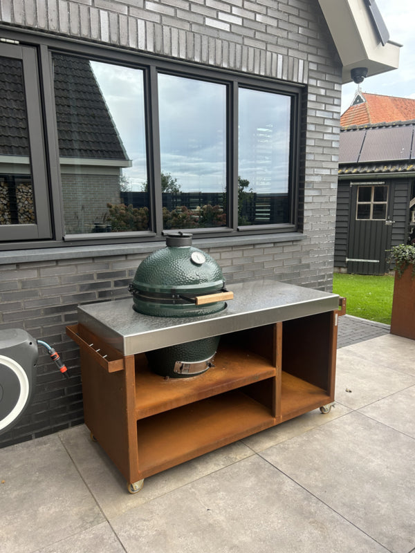 מטבח חוץ מנירוסטה עם Big Green Egg (RVS)