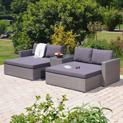 Rattan Loungeset – מערכת ישיבה ל־6 אנשים