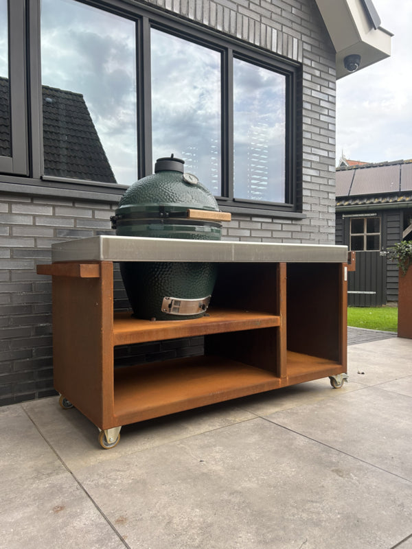מטבח חוץ מנירוסטה עם Big Green Egg (RVS)