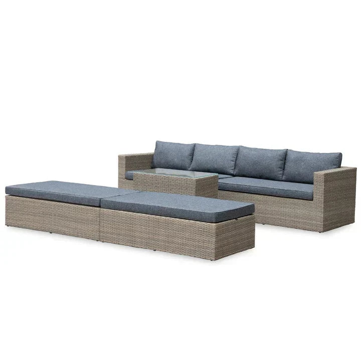 Rattan Loungeset – מערכת ישיבה ל־6 אנשים